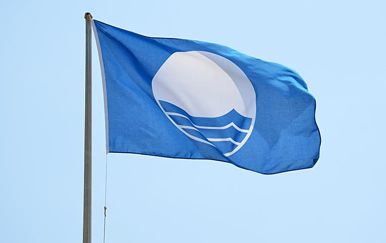 Bibione- plaża z niebieską flagą 